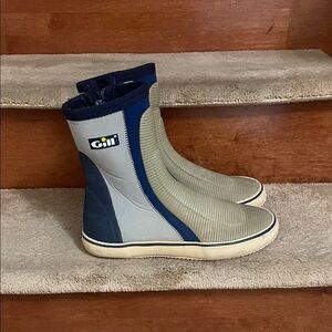 Gill Men's Blue and Gray Sailing Boots Size 10 Excellent Condition